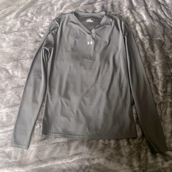 Under Armour V-neck Long Sleeved Shirt Sz LG - Picture 1 of 6